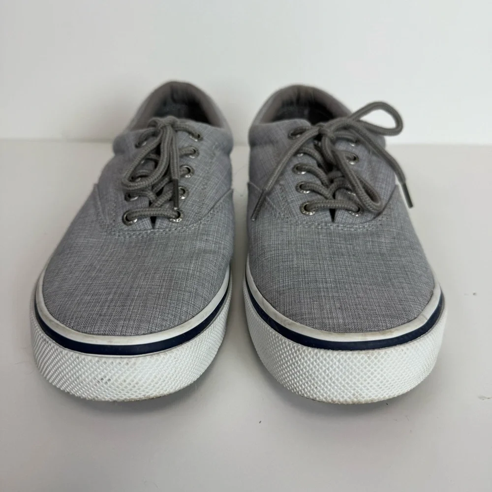 Sperry Top Sider Halyard CVO Linen Sneaker Men's Light Gray Size 10 - Picture 7 of 9